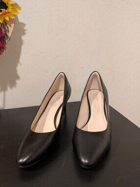 Cole Haan Black Leather Women's Flats with Nude Insole